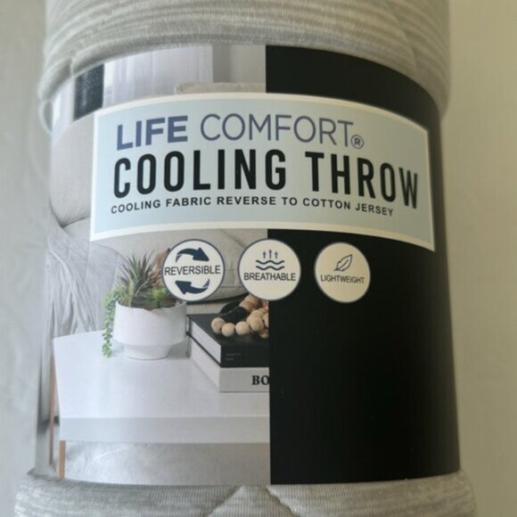 Life Comfort Reversible Cooling Throw Blanket Grey - Picture 3 of 10